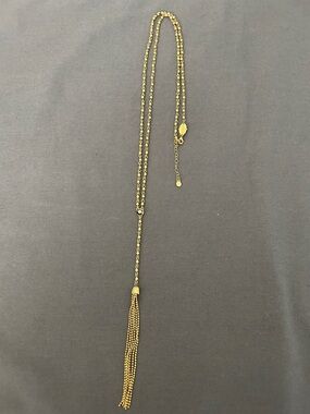 Spartina 449 Gold Long Tassel Pendant Necklace 20”
